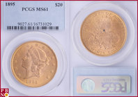 20 Dollars, 1895, Gold, Fr. 177, in PCGS holder nr. 9027.61/16731029. NO (0%) BUYER'S PREMIUM ON THIS LOT.

MS 61