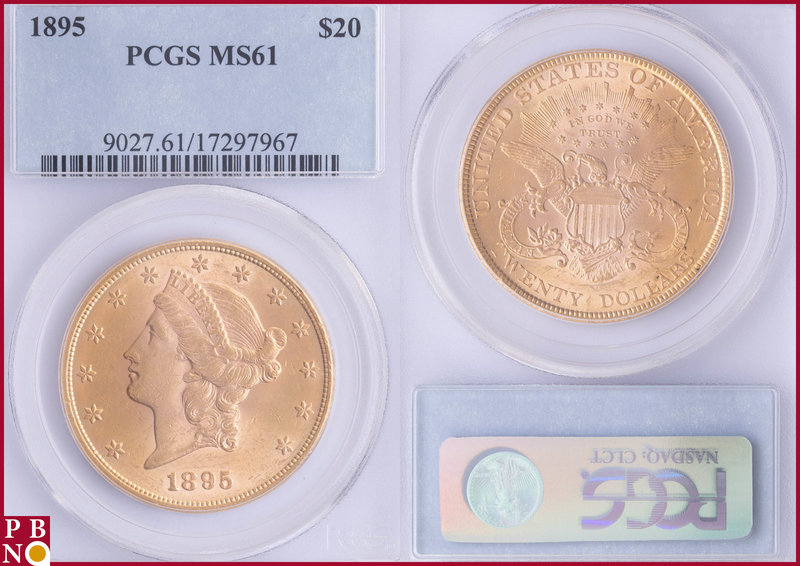 20 Dollars, 1895, Gold, Fr. 177, in PCGS holder nr. 9027.61/17297967. NO (0%) BU...