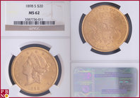 20 Dollars, 1898-S (San Francisco mint), Gold, Fr. 178, in NGC holder nr. 3587736-011. NO (0%) BUYER'S PREMIUM ON THIS LOT.

MS 62