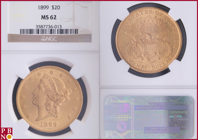 20 Dollars, 1899, Gold, Fr 177, in NGC holder nr. 3587736-013. NO (0%) BUYER'S P...