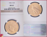 10 Dollars, 1926, Gold, Fr. 166, in NGC holder nr. 3824722-006. NO (0%) BUYER'S PREMIUM ON THIS LOT.

MS 62