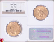 10 Dollars, 1932, Gold, Fr. 166, in NGC holder nr. 3587736-001. NO (0%) BUYER'S PREMIUM ON THIS LOT.

MS 64