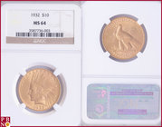 10 Dollars, 1932, Gold, Fr. 166, in NGC holder nr. 3587736-003. NO (0%) BUYER'S PREMIUM ON THIS LOT.

MS 64
