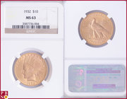 10 Dollars, 1932, Gold, Fr. 166, in NGC holder nr. 3587736-004. NO (0%) BUYER'S PREMIUM ON THIS LOT.

MS 63