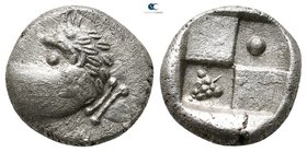 Eastern Europe. Imitating Chersonesos mint issue circa 350-300 BC. Hemidrachm AR