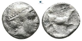 Thrace. Ainos 435-405 BC. Diobol AR