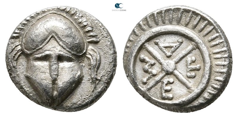 Thrace. Mesembria 450-350 BC. 
Diobol AR

10mm., 1,17g.



very fine