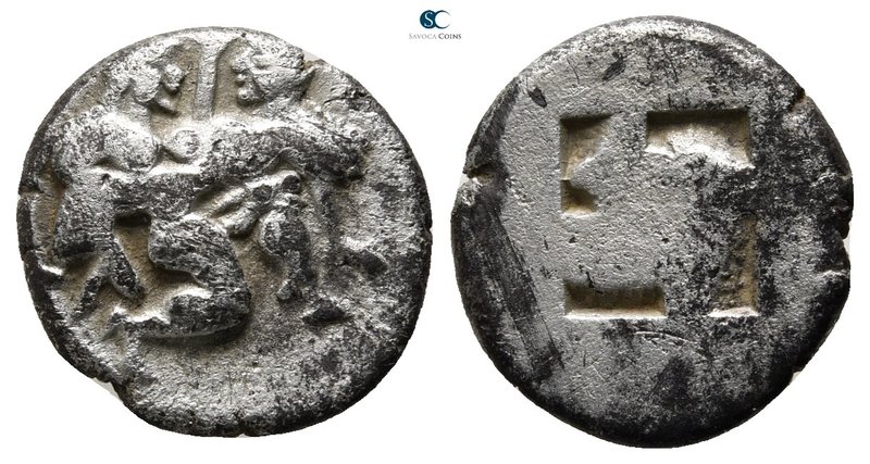 Islands off Thrace. Thasos 510-463 BC. 
Drachm AR

15mm., 3,27g.



very ...