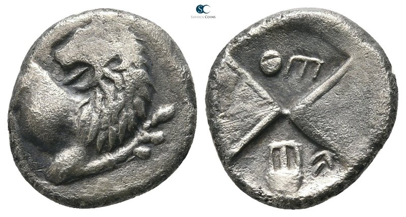 The Thracian Chersonese. Chersonesos 386-338 BC. 
Hemidrachm AR

14mm., 1,98g...