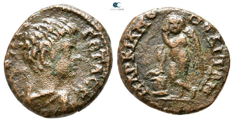 Moesia Inferior. Marcianopolis. Geta as Caesar AD 197-209. 
Bronze Æ

16mm., ...