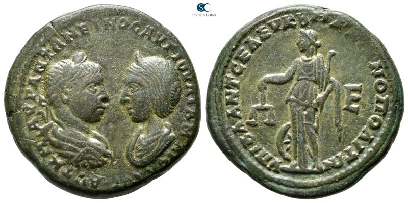 Moesia Inferior. Marcianopolis. Elagabalus and Julia Maesa AD 218-222. 
Pentass...