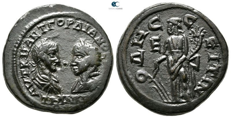 Moesia Inferior. Odessos. Gordian III, with Tranquillina AD 238-244. 
Bronze Æ...