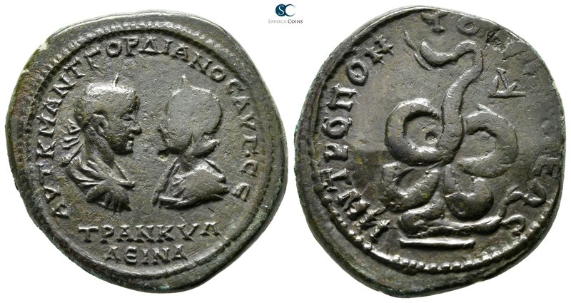 Moesia Inferior. Tomis. Gordian III, with Tranquillina AD 238-244. 
Tetrassario...