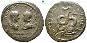Moesia Inferior. Tomis. Gordian III, with Tranquillina AD 238-244. Tetrassarion Æ