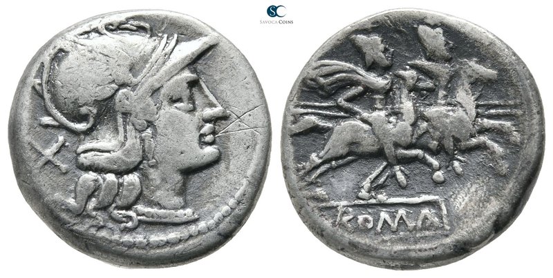 Anonymous 211-208 BC. Rome
Denarius AR

18mm., 4,19g.



very fine