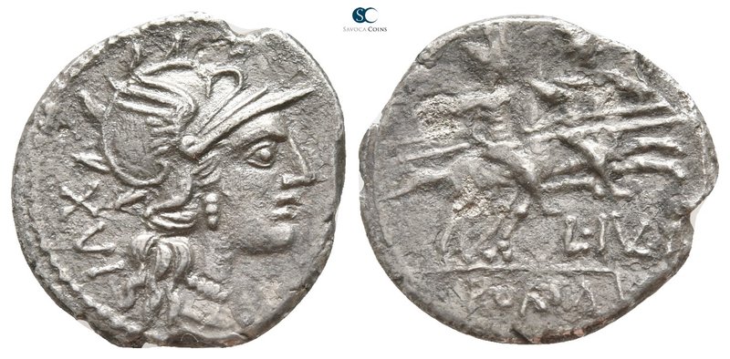 L. Iulius 141 BC. Rome
Denarius AR

19mm., 3,19g.



very fine