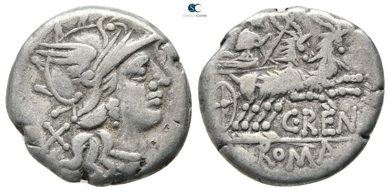 C. Renius. 138 BC. Rome
Denarius AR

18mm., 3,87g.



very fine