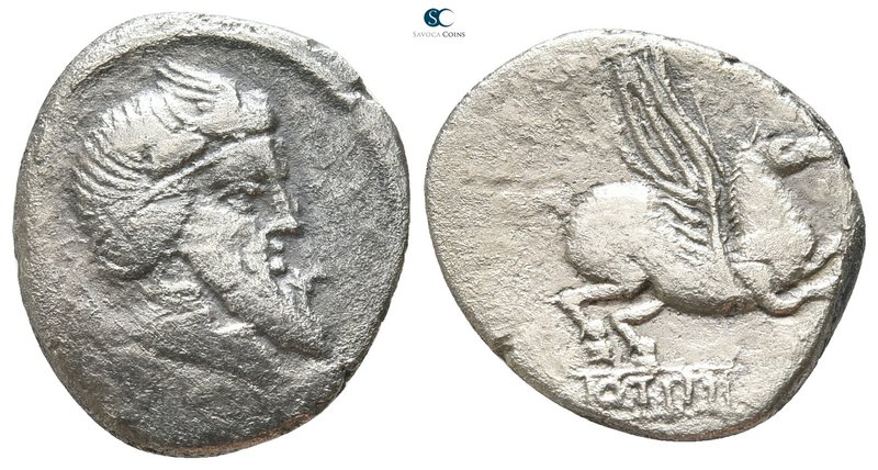 Q. Titius 90 BC. Rome
Denarius AR

18mm., 3,30g.



nearly very fine