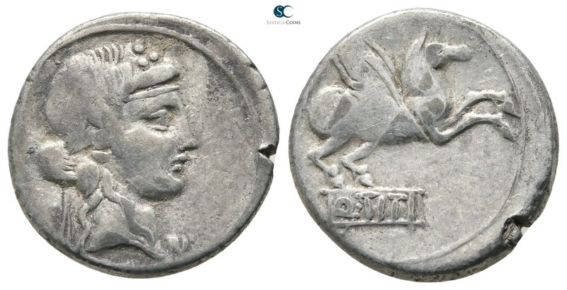 Q. Titius 90 BC. Rome
Denarius AR

18mm., 3,82g.



very fine