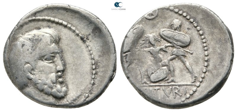 L. Titurius L.f. Sabinus 89 BC. Rome
Denarius AR

20mm., 3,86g.



very f...