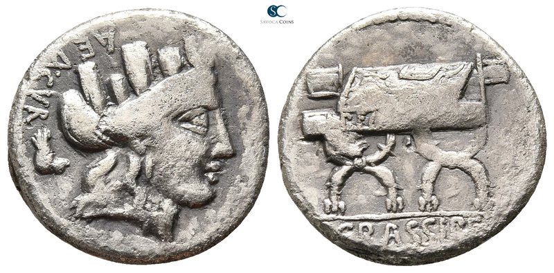 P. Furius Crassipes 84 BC. Rome
Denarius AR

18mm., 3,92g.



very fine