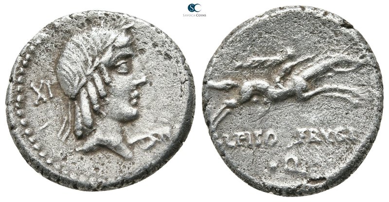 C. Piso L. f. Frugi 61 BC. Rome
Denarius AR

18mm., 3,86g.



very fine