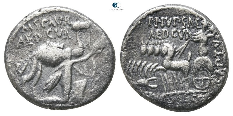 M. Aemilius Scaurus and P. Plautius Hypsaeus 58 BC. Rome
Denarius AR

16mm., ...