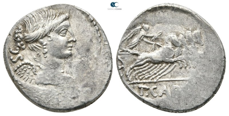 T. Carisius 46 BC. Rome
Denarius AR

19mm., 3,64g.



very fine