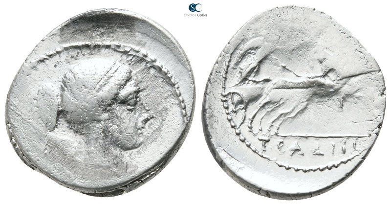 T. Carisius 46 BC. Rome
Denarius AR

20mm., 3,95g.



fine