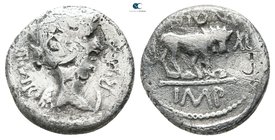 Fulvia, first wife of Mark Antony 42 BC. Lugdunum. Denarius AR