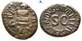 Augustus 27 BC-AD 14. C. Rubellius Blandus, moneyer. Rome. Quadrans Æ