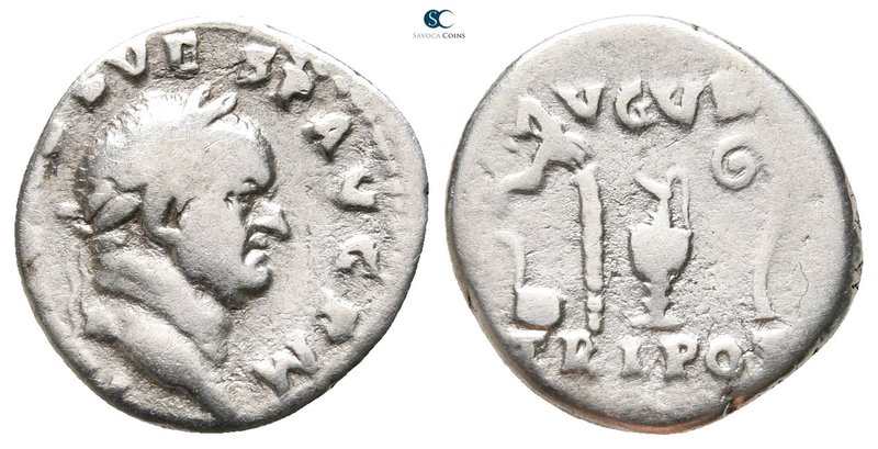 Vespasian AD 69-79. Rome
Denarius AR

18mm., 3,12g.



very fine