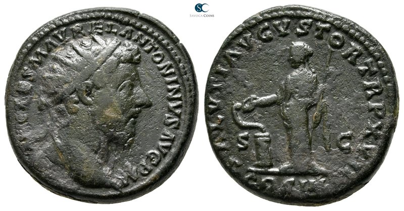 Marcus Aurelius AD 161-180. Rome
Dupondius Æ

27mm., 14,37g.



nearly ve...