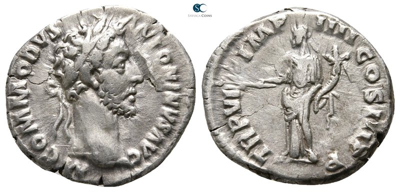 Commodus AD 180-192. Rome
Denarius AR

17mm., 2,57g.



very fine