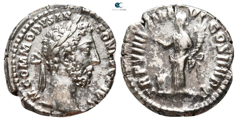 Commodus AD 180-192. Rome
Denarius AR

18mm., 3,12g.



very fine