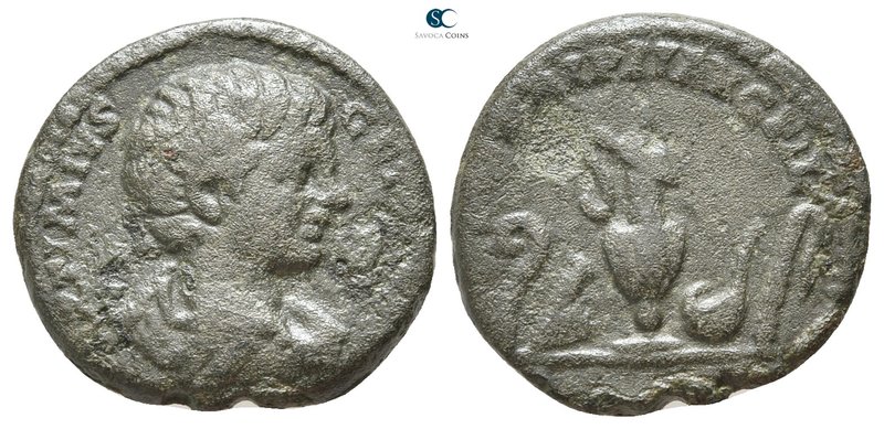 Geta as Caesar AD 197-209. Rome
Limes Falsum of a Denarius Æ

16mm., 2g.

...