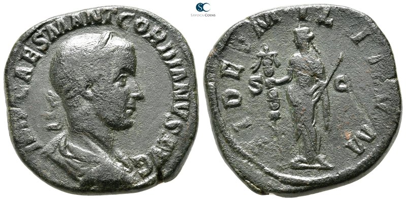 Gordian III. AD 238-244. Rome
Sestertius Æ

31mm., 18,55g.



nearly very...