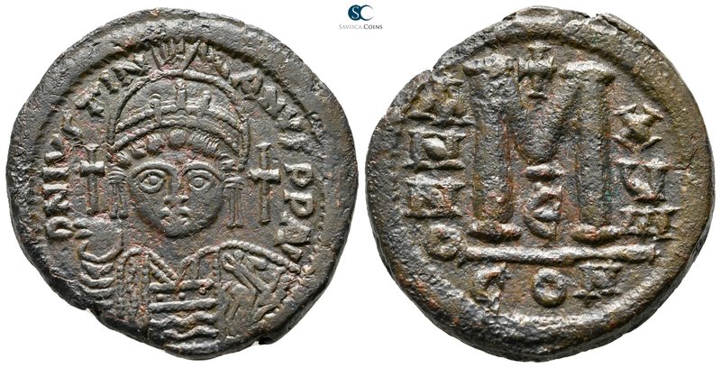 Justinian I. AD 527-565. Constantinople
Follis Æ

31mm., 20,00g.



very ...