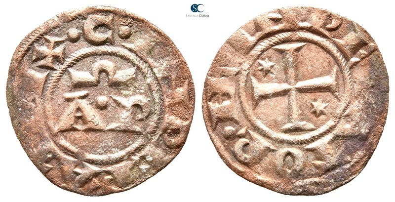 Enrico VI and Costanza AD 1194-1196. Sicily, Brindisi
Denaro BI

16mm., 0,73g...