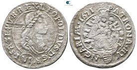 Austria. Kremnica. Leopold I AD 1657-1705. 6 Kreuzer AR 1671