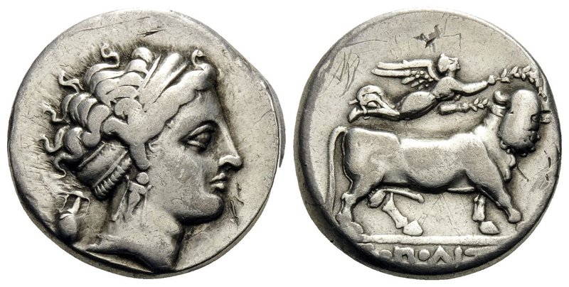 CAMPANIA. Neapolis. Circa 300-275 BC. Didrachm or nomos (Silver, 18 mm, 6.98 g, ...