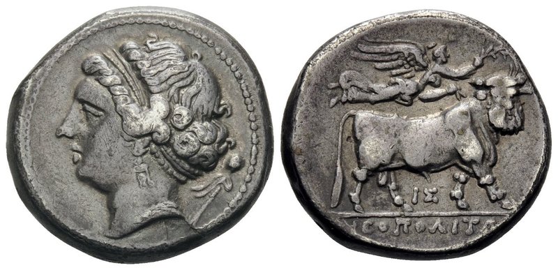 CAMPANIA. Neapolis. Circa 300-280 BC. Didrachm or nomos (Silver, 20.5 mm, 7.20 g...
