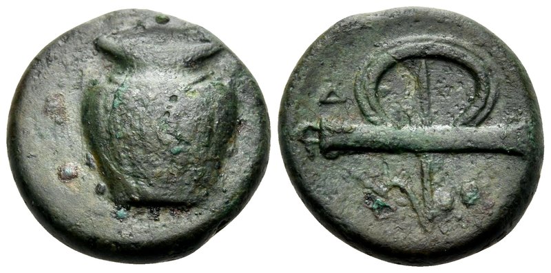 LUCANIA. Herakleia. Circa 3rd century BC. (Bronze, 13 mm, 2.48 g, 7 h). Skyphos....