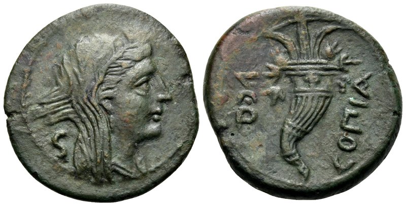 LUCANIA. Copia (Thourioi). Circa 193-150 BC. Semis (Bronze, 20 mm, 3.90 g, 1 h)....