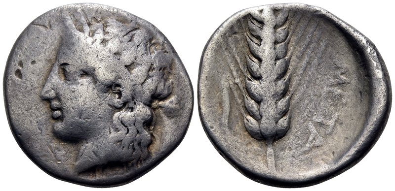 LUCANIA. Metapontum. Circa 400-340 BC. Didrachm or nomos (Silver, 22 mm, 7.40 g,...