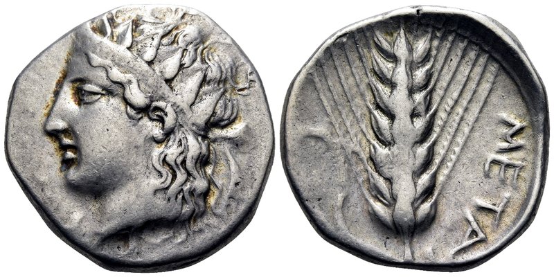 LUCANIA. Metapontum. Circa 400-340 BC. Didrachm or nomos (Silver, 21 mm, 7.86 g,...