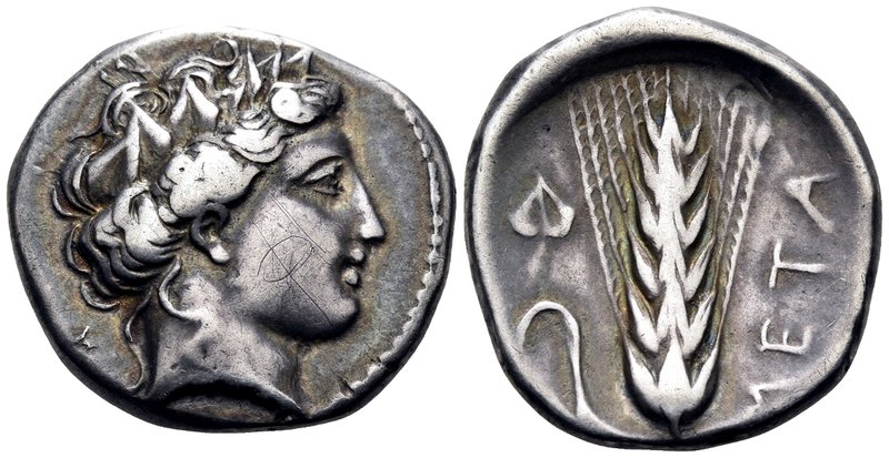 LUCANIA. Metapontum. Circa 400-340 BC. Didrachm or nomos (Silver, 21.5 mm, 7.50 ...