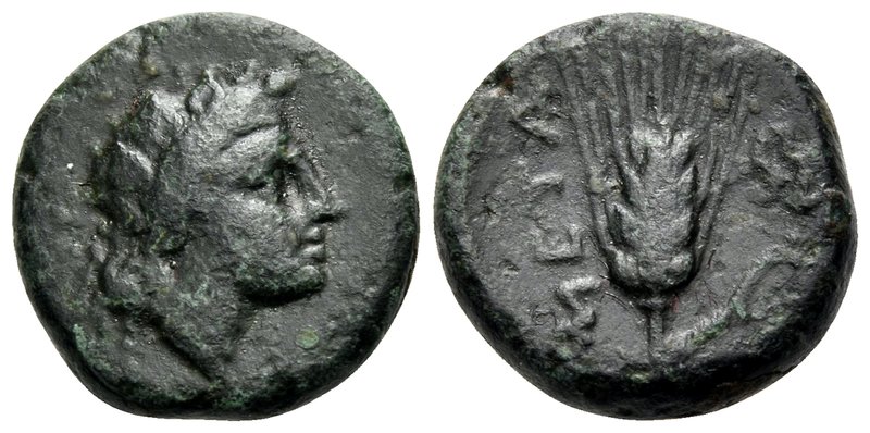 LUCANIA. Metapontum. Circa 300-250 BC. (Bronze, 11 mm, 1.45 g, 4 h). Ivy-wreathe...