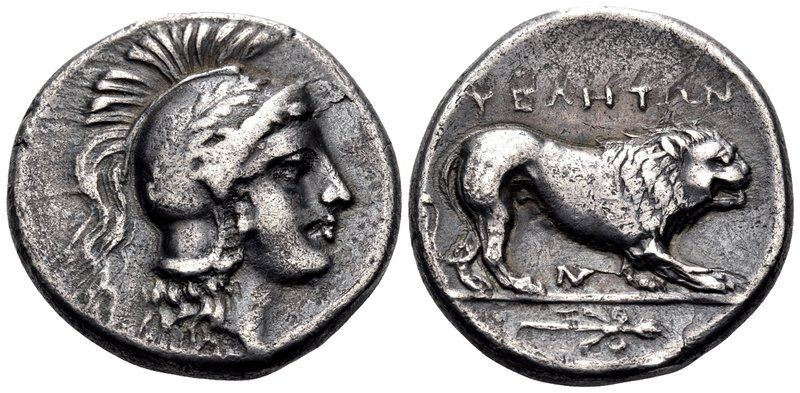 LUCANIA. Velia. Circa 300-280 BC. Nomos (Silver, 20 mm, 7.35 g, 7 h). Head of At...