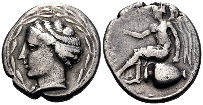 BRUTTIUM. Terina. Circa 440-425 BC. Nomos (Silver, 22 mm, 7.84 g, 6 h). Head of ...